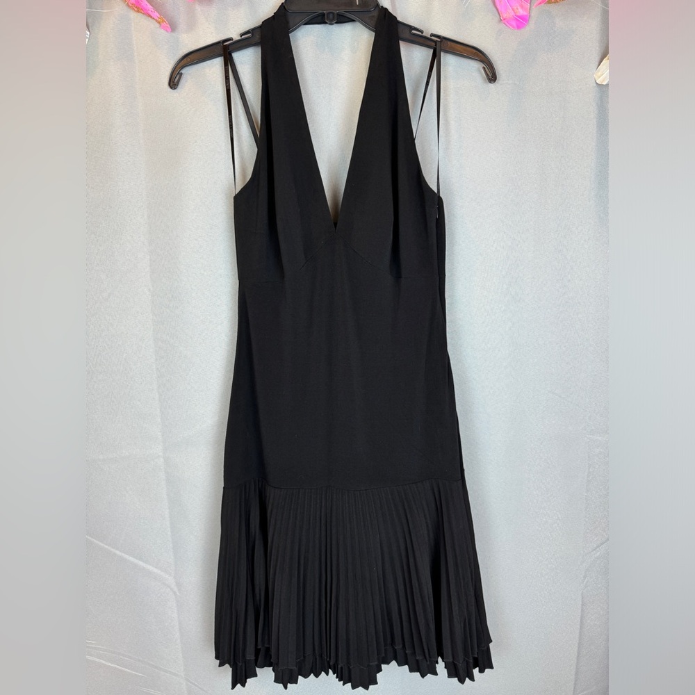 Laundry by Shelli Segal Halter Pleated Swing Dress- Sz 4 - Picture 1 of 16